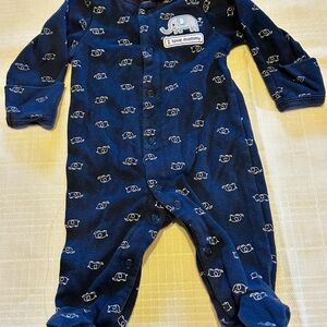 Carter's Blue Elephant Pattern One Piece New Born
